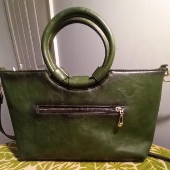 Round Handle Green Handbag - Picture 2 of 9